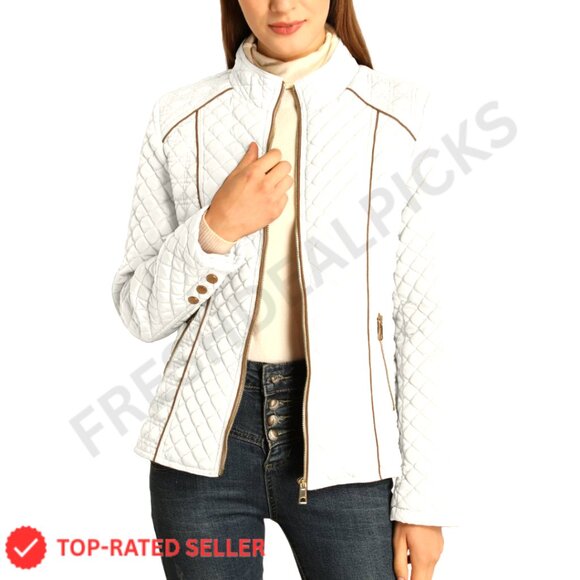 Quilted Puffer Jacket Lightweight Stand Collar Chic Winter Coat Packable